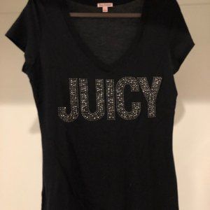Juicy Couture Black Bling V-Neck Tee